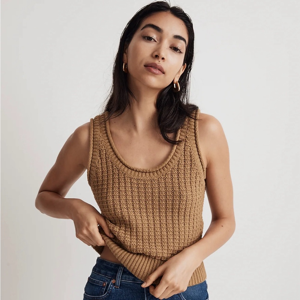 Textured-Stitch Sweater Tank
